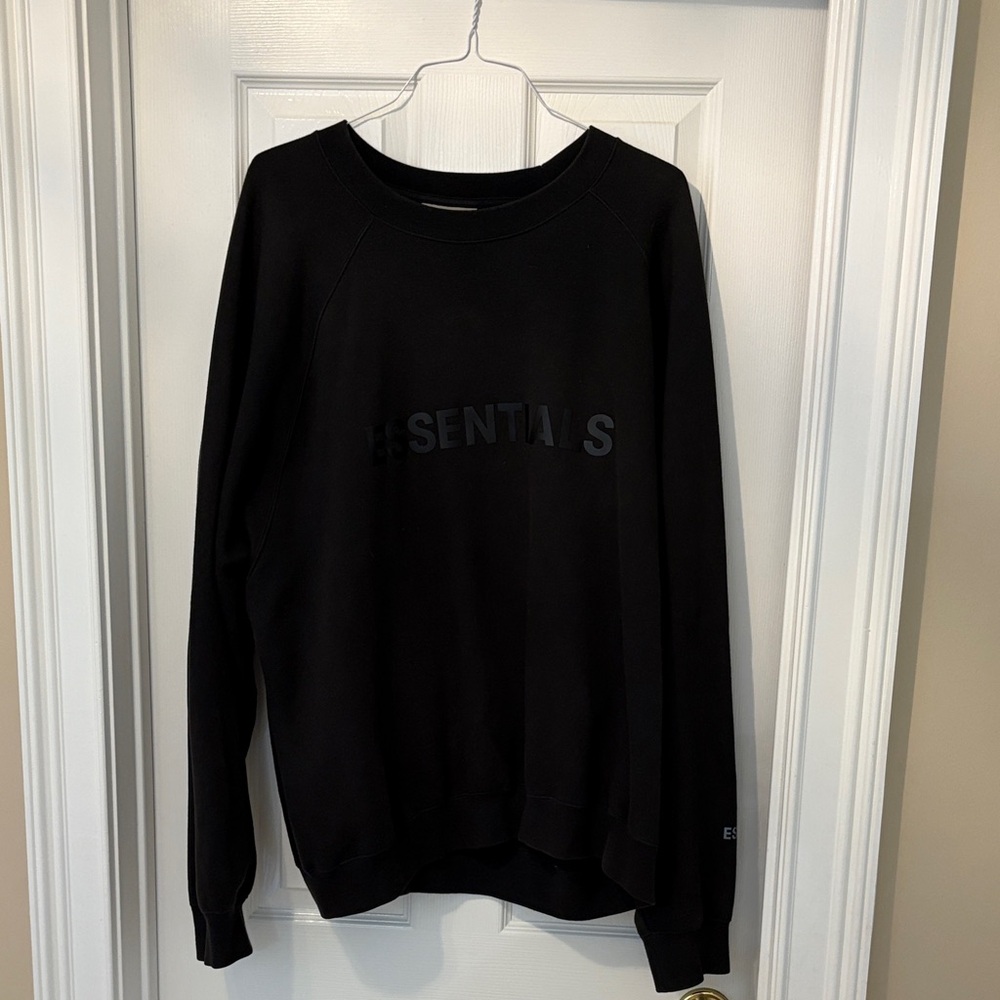 Essentials Men's Black Crewneck Sweater